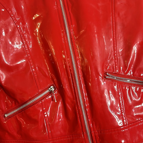 {Festival Collection} Womens Red Poly Coat, Med. - Picture 2 of 3